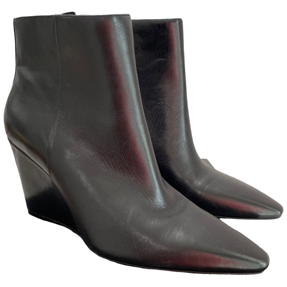 Vince Camuto Black Wedge Ankle Boots 9.5 Medium Width NWT - Picture 6 of 15